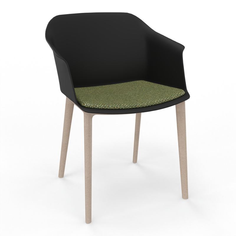 SCOTT FAUTEUIL+PLACET TISSU 4 PIEDS PP COQUE POLYPRO    OQ W7 TU
