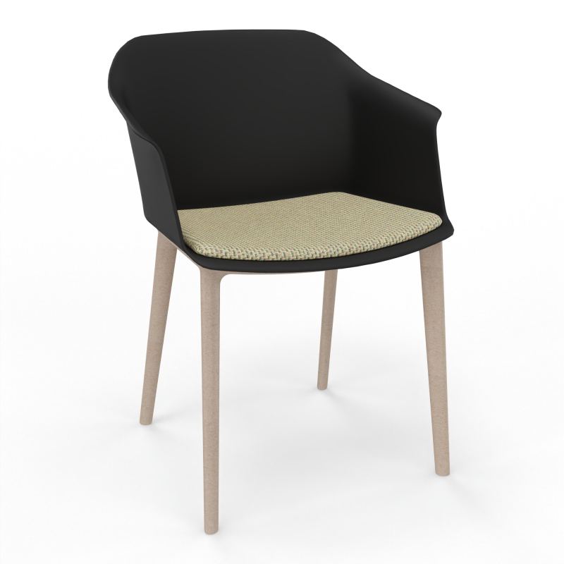SCOTT FAUTEUIL+PLACET TISSU 4 PIEDS PP COQUE POLYPRO    OQ W7 TZ