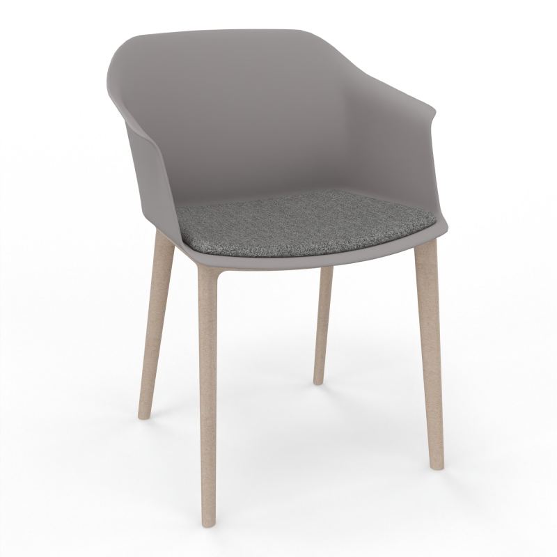 SCOTT FAUTEUIL+PLACET TISSU 4 PIEDS PP COQUE POLYPRO    OZ W7 B1