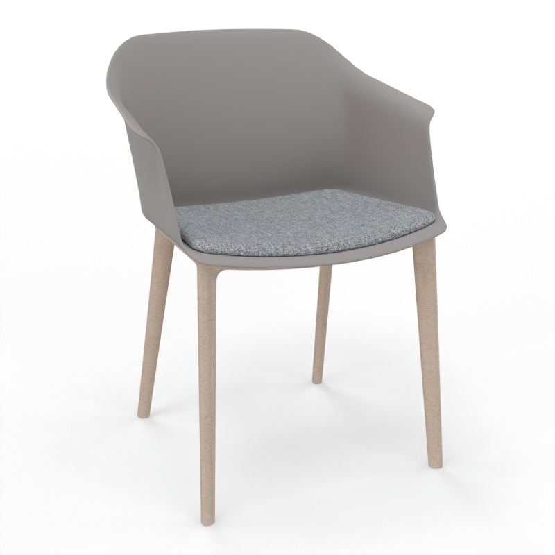 SCOTT FAUTEUIL+PLACET TISSU 4 PIEDS PP COQUE POLYPRO    OZ W7 B5