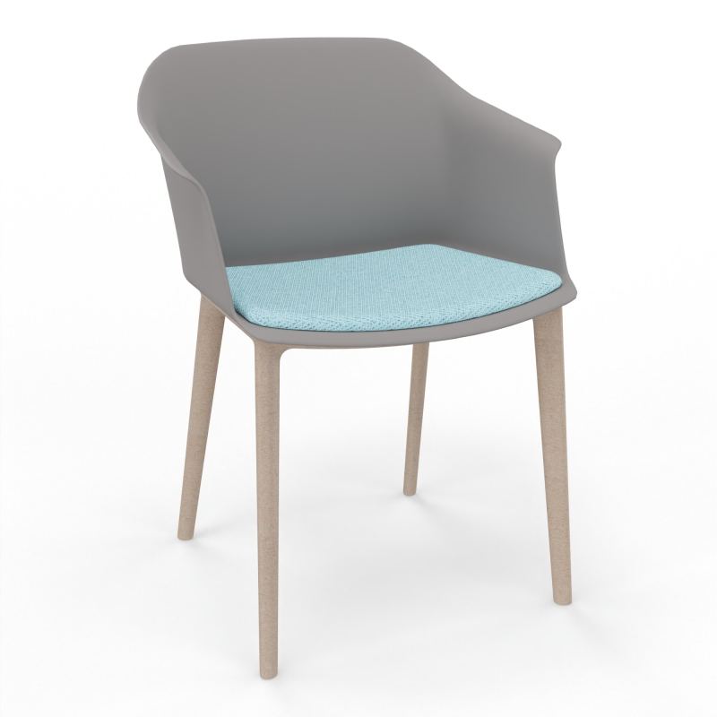 SCOTT FAUTEUIL+PLACET TISSU 4 PIEDS PP COQUE POLYPRO    OZ W7 BF