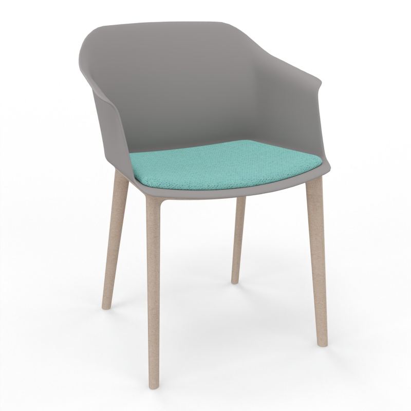 SCOTT FAUTEUIL+PLACET TISSU 4 PIEDS PP COQUE POLYPRO    OZ W7 BG