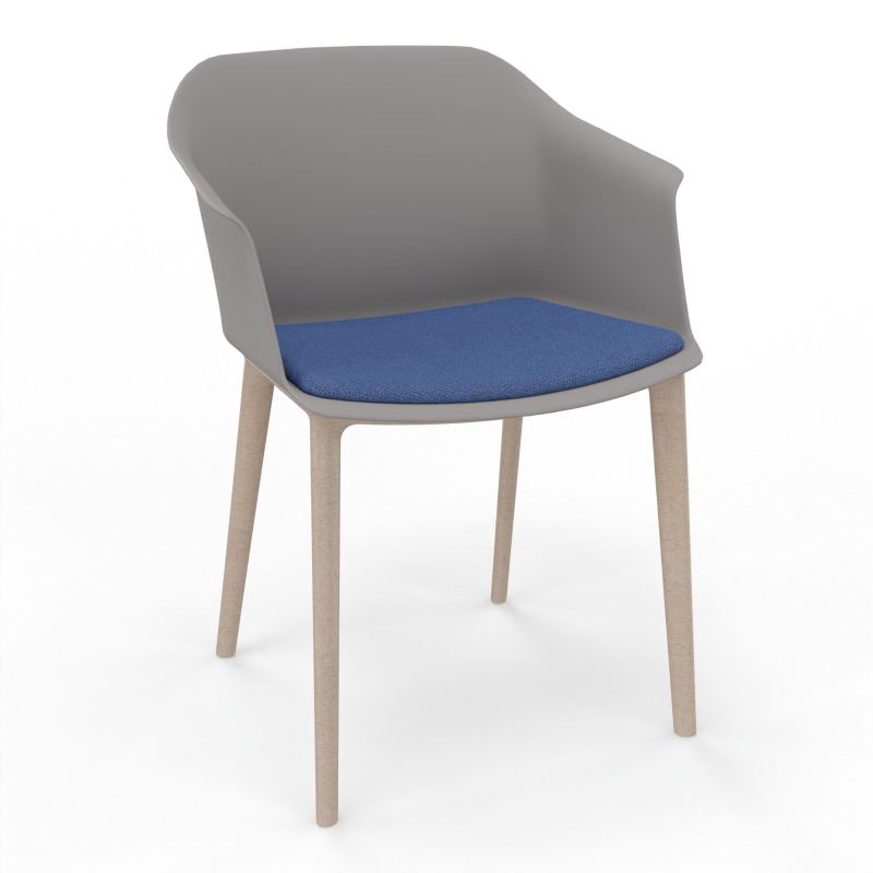 SCOTT FAUTEUIL+PLACET TISSU 4 PIEDS PP COQUE POLYPRO    OZ W7 BH
