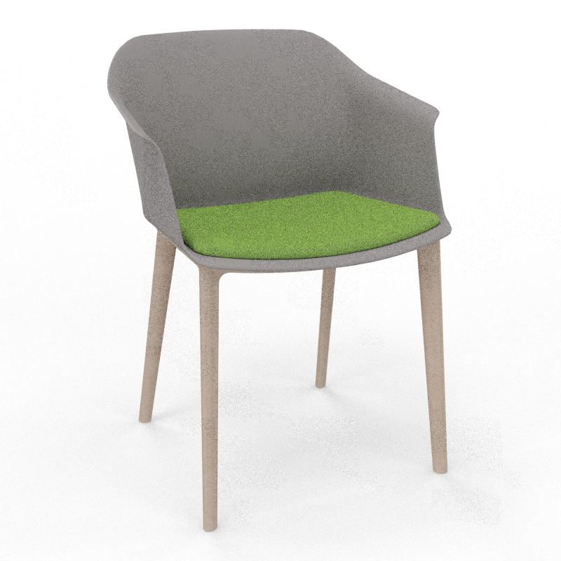 SCOTT FAUTEUIL+PLACET TISSU 4 PIEDS PP COQUE POLYPRO    OZ W7 BK