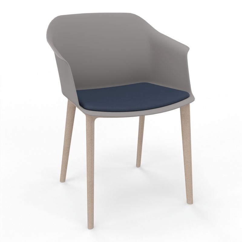 SCOTT FAUTEUIL+PLACET TISSU 4 PIEDS PP COQUE POLYPRO    OZ W7 CC