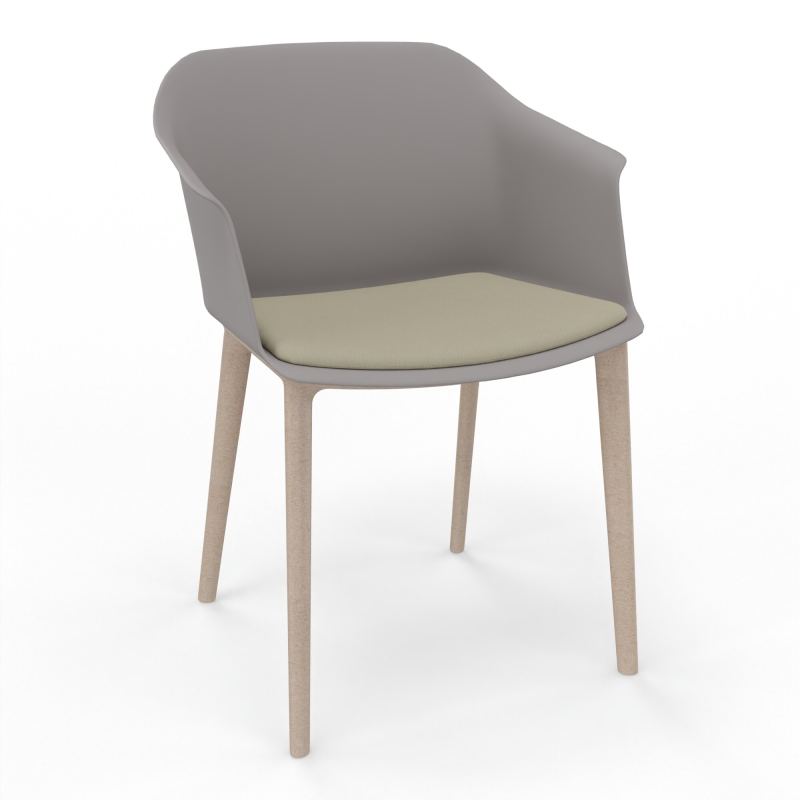 SCOTT FAUTEUIL+PLACET TISSU 4 PIEDS PP COQUE POLYPRO    OZ W7 CG