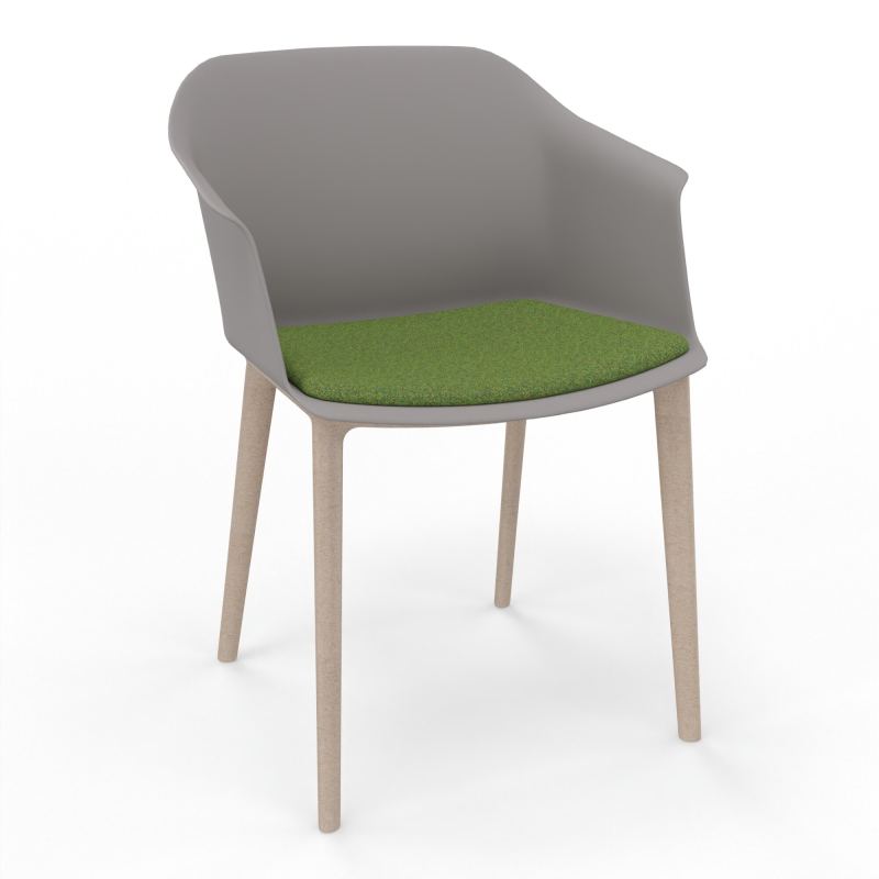 SCOTT FAUTEUIL+PLACET TISSU 4 PIEDS PP COQUE POLYPRO    OZ W7 DE