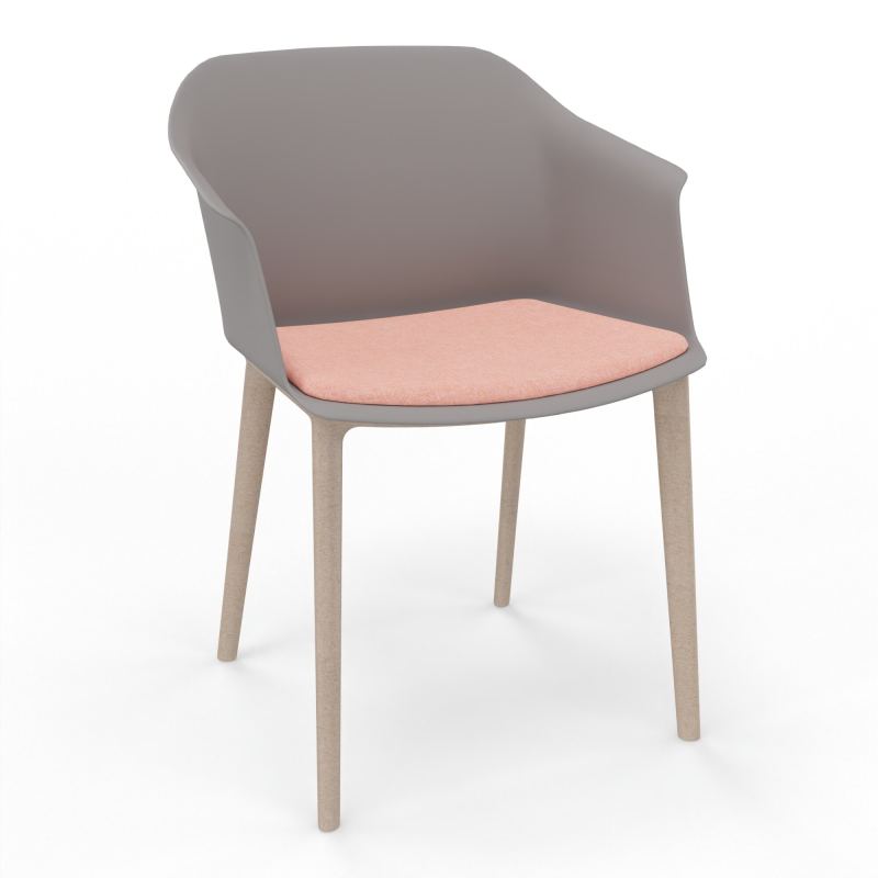 SCOTT FAUTEUIL+PLACET TISSU 4 PIEDS PP COQUE POLYPRO    OZ W7 DH