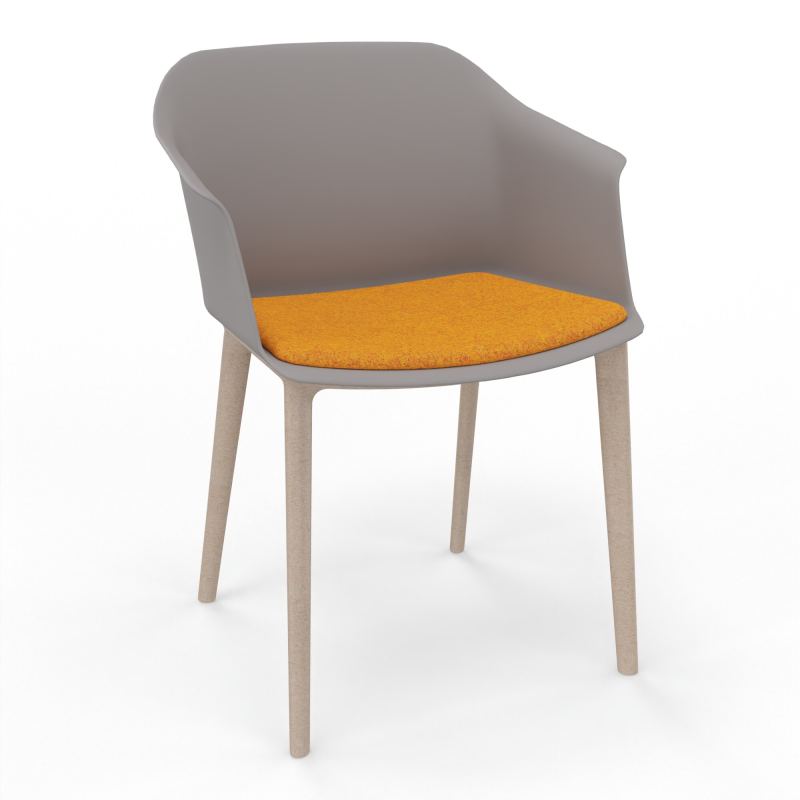 SCOTT FAUTEUIL+PLACET TISSU 4 PIEDS PP COQUE POLYPRO    OZ W7 DI