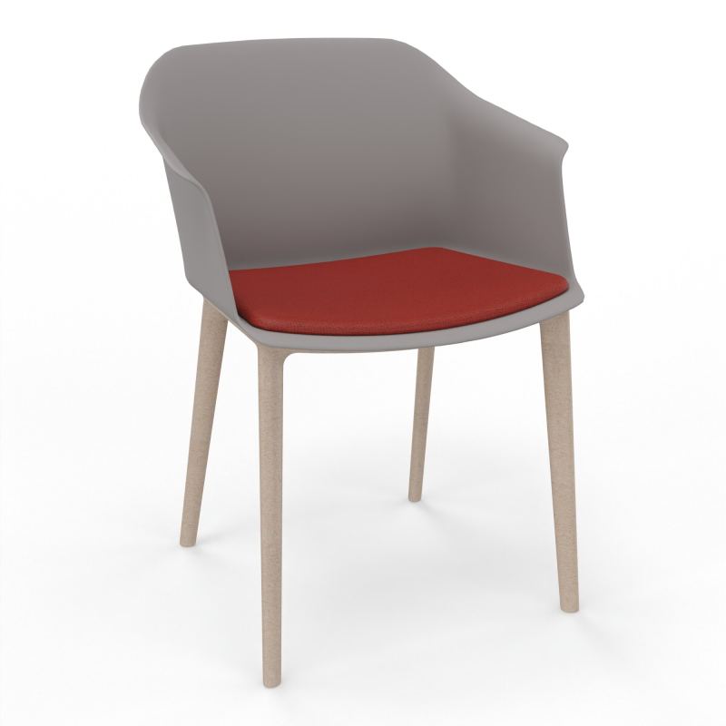 SCOTT FAUTEUIL+PLACET TISSU 4 PIEDS PP COQUE POLYPRO    OZ W7 E6