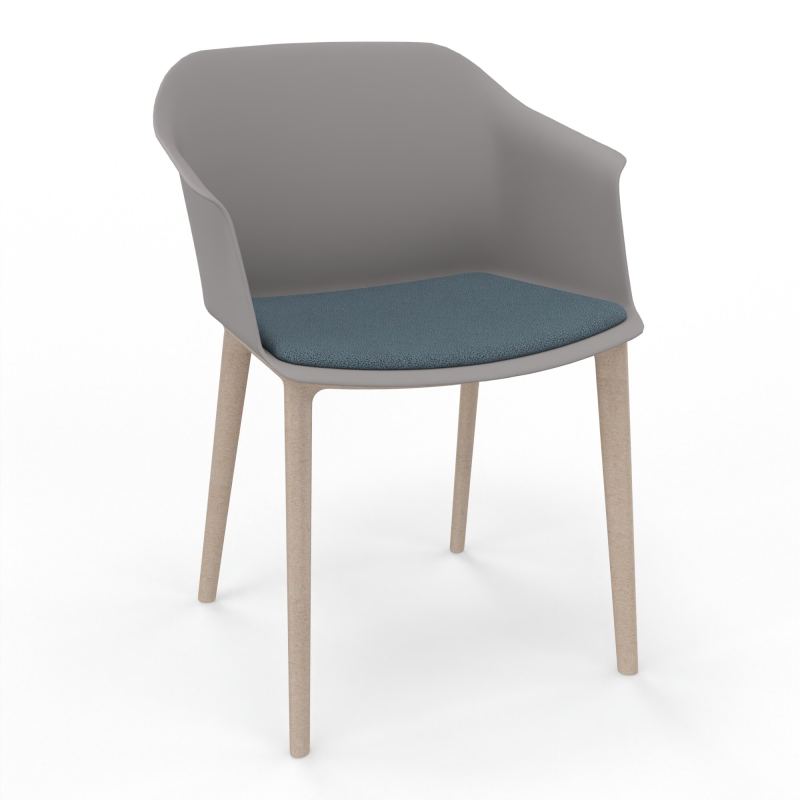 SCOTT FAUTEUIL+PLACET TISSU 4 PIEDS PP COQUE POLYPRO    OZ W7 KA