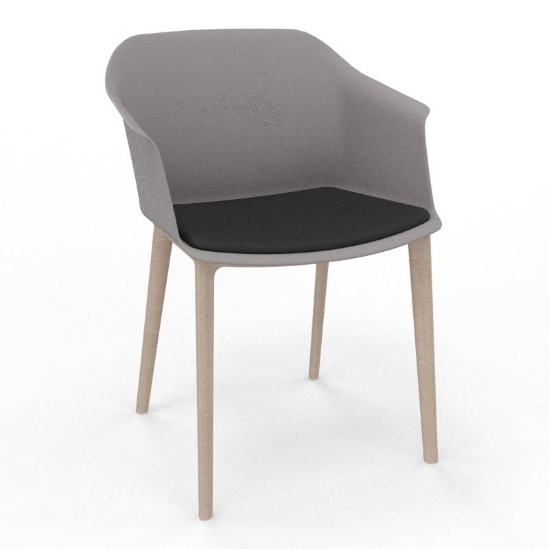 SCOTT FAUTEUIL+PLACET TISSU 4 PIEDS PP COQUE POLYPRO    OZ W7 KE
