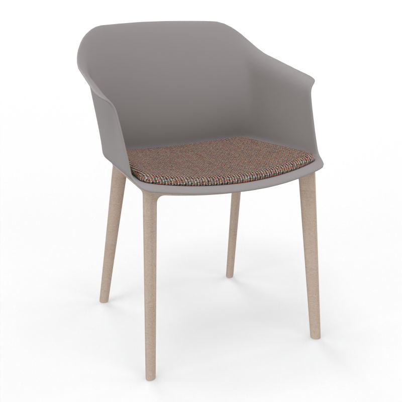 SCOTT FAUTEUIL+PLACET TISSU 4 PIEDS PP COQUE POLYPRO    OZ W7 T6