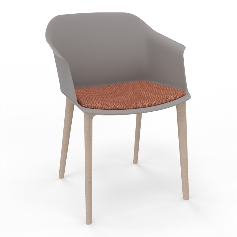 SCOTT FAUTEUIL+PLACET TISSU 4 PIEDS PP COQUE POLYPRO    OZ W7 T7