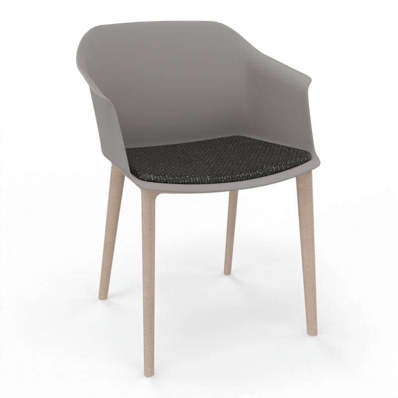 SCOTT FAUTEUIL+PLACET TISSU 4 PIEDS PP COQUE POLYPRO    OZ W7 T9