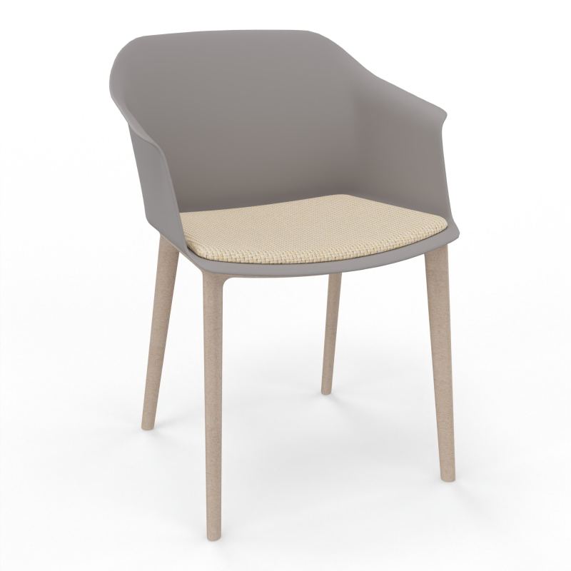 SCOTT FAUTEUIL+PLACET TISSU 4 PIEDS PP COQUE POLYPRO    OZ W7 TL