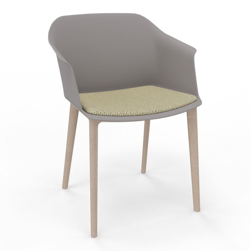 SCOTT FAUTEUIL+PLACET TISSU 4 PIEDS PP COQUE POLYPRO    OZ W7 TZ