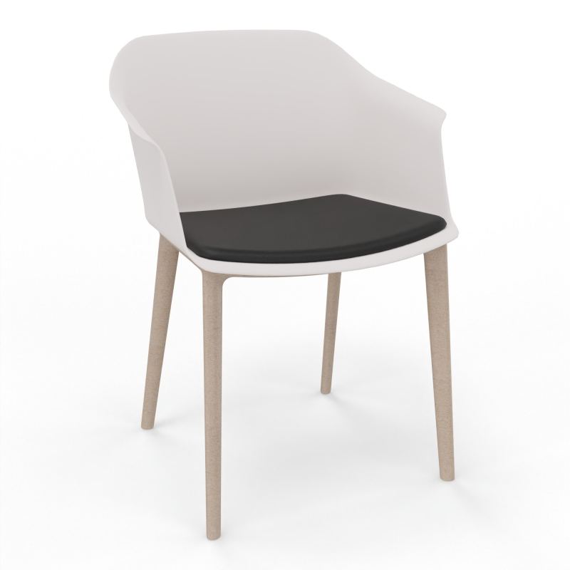 SCOTT FAUTEUIL+PLACET TISSU 4 PIEDS PP COQUE POLYPRO    PB W7 A6