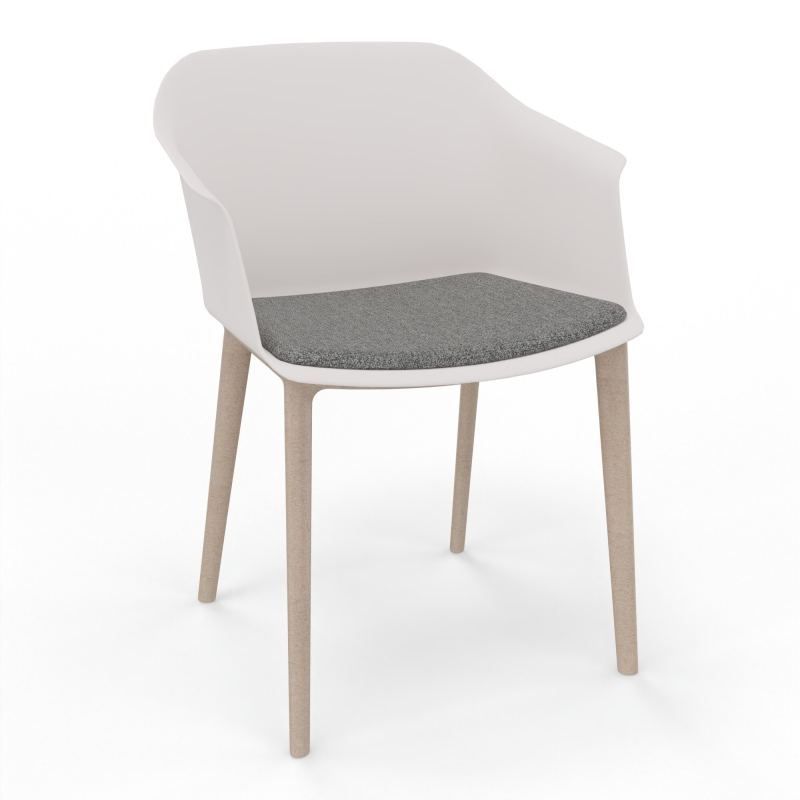 SCOTT FAUTEUIL+PLACET TISSU 4 PIEDS PP COQUE POLYPRO    PB W7 B1