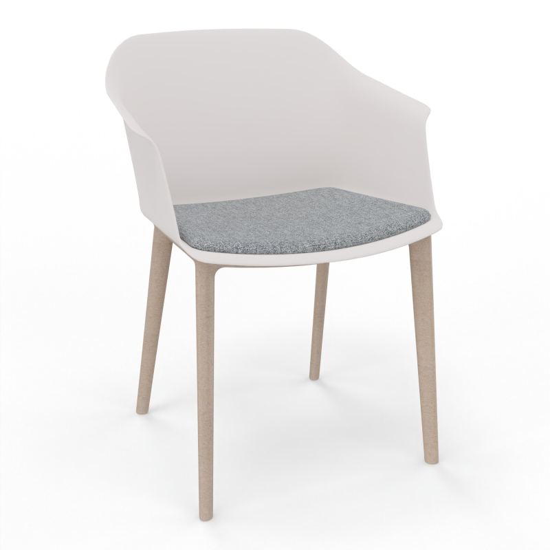 SCOTT FAUTEUIL+PLACET TISSU 4 PIEDS PP COQUE POLYPRO    PB W7 B5