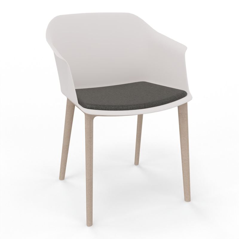 SCOTT FAUTEUIL+PLACET TISSU 4 PIEDS PP COQUE POLYPRO    PB W7 B7