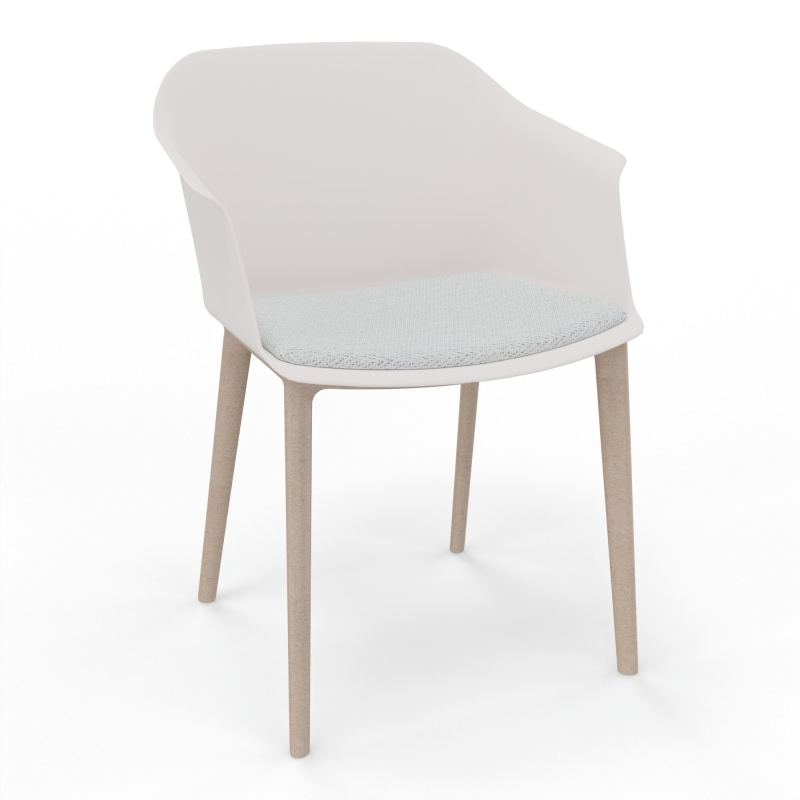 SCOTT FAUTEUIL+PLACET TISSU 4 PIEDS PP COQUE POLYPRO    PB W7 BC