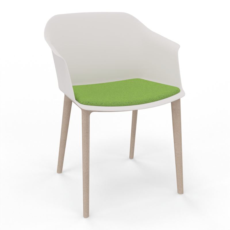 SCOTT FAUTEUIL+PLACET TISSU 4 PIEDS PP COQUE POLYPRO    PB W7 BK