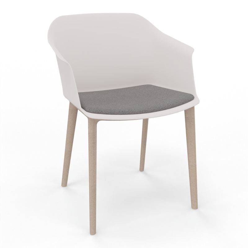 SCOTT FAUTEUIL+PLACET TISSU 4 PIEDS PP COQUE POLYPRO    PB W7 BN