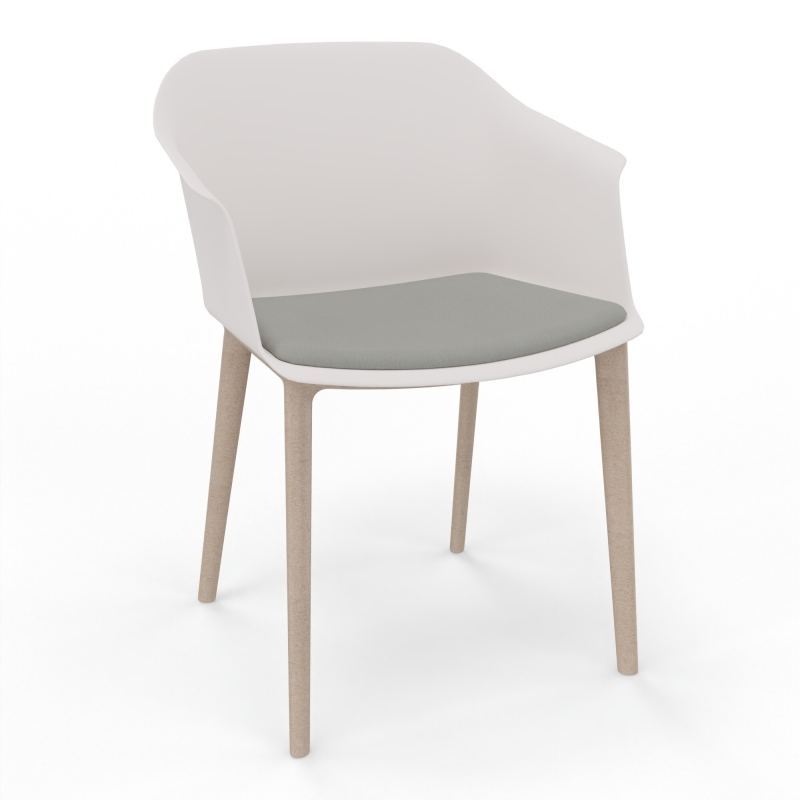 SCOTT FAUTEUIL+PLACET TISSU 4 PIEDS PP COQUE POLYPRO    PB W7 CA