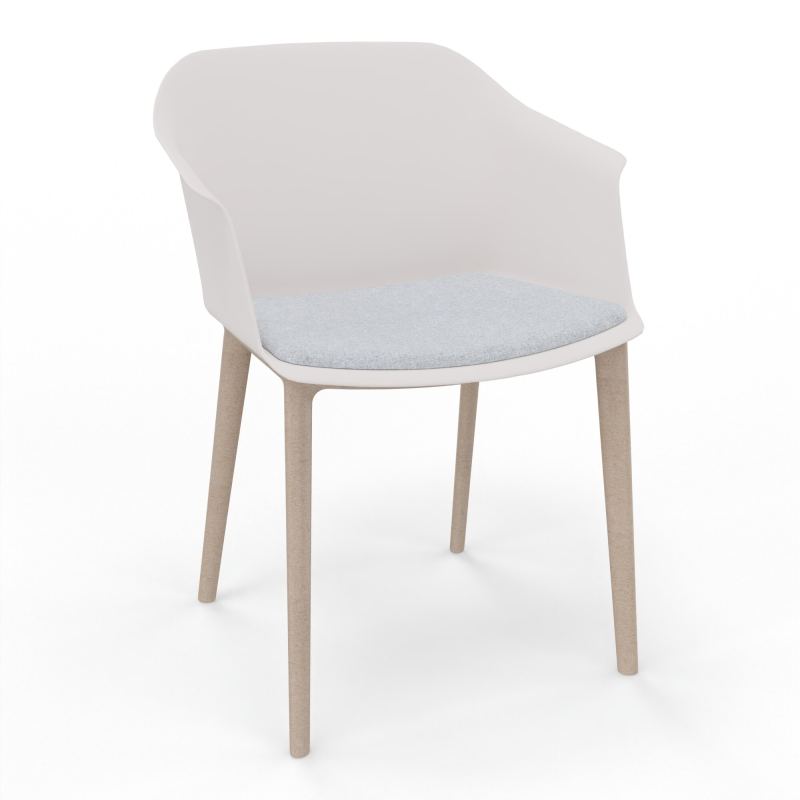 SCOTT FAUTEUIL+PLACET TISSU 4 PIEDS PP COQUE POLYPRO    PB W7 DA