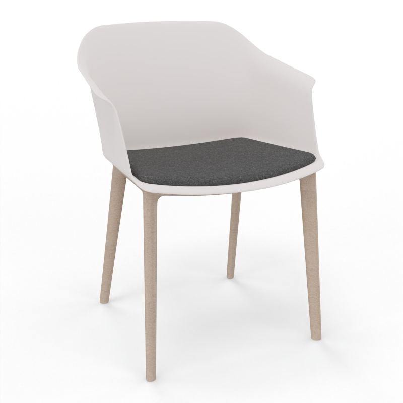 SCOTT FAUTEUIL+PLACET TISSU 4 PIEDS PP COQUE POLYPRO    PB W7 DB