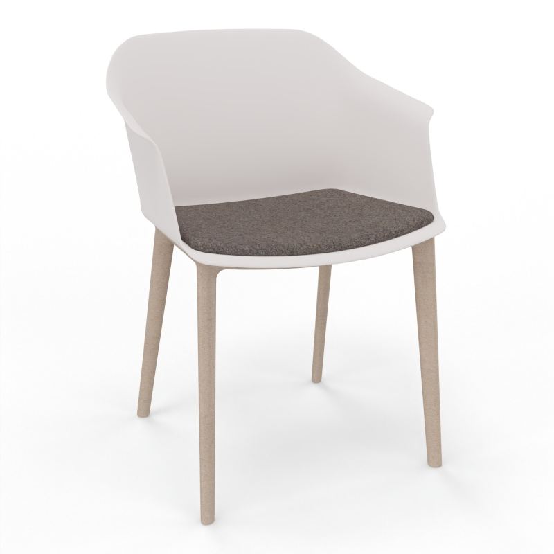 SCOTT FAUTEUIL+PLACET TISSU 4 PIEDS PP COQUE POLYPRO    PB W7 DD