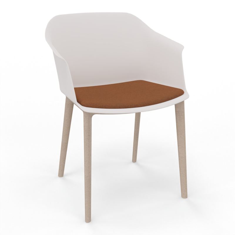 SCOTT FAUTEUIL+PLACET TISSU 4 PIEDS PP COQUE POLYPRO    PB W7 DZ
