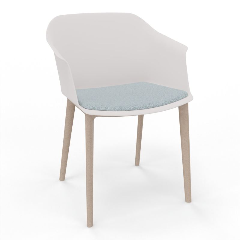 SCOTT FAUTEUIL+PLACET TISSU 4 PIEDS PP COQUE POLYPRO    PB W7 KD