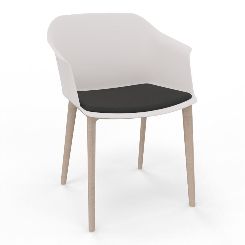 SCOTT FAUTEUIL+PLACET TISSU 4 PIEDS PP COQUE POLYPRO    PB W7 KE