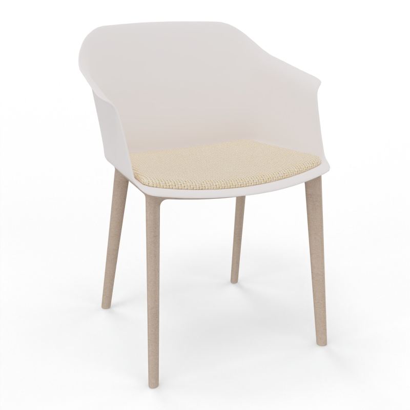 SCOTT FAUTEUIL+PLACET TISSU 4 PIEDS PP COQUE POLYPRO    PB W7 TL