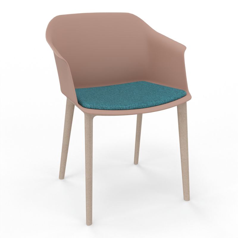 SCOTT FAUTEUIL+PLACET TISSU 4 PIEDS PP COQUE POLYPRO    PM W7 B4