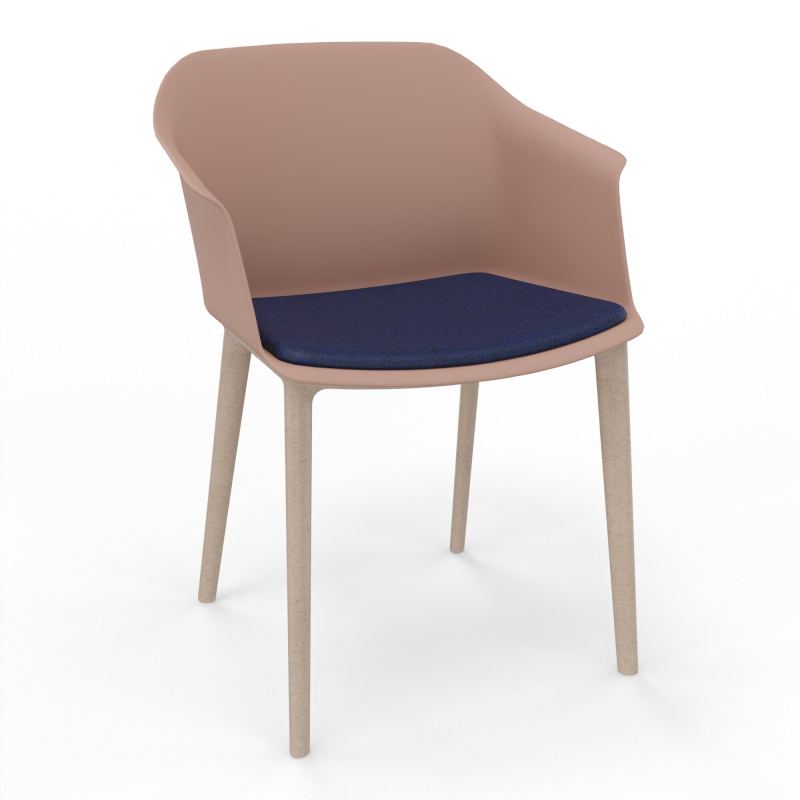 SCOTT FAUTEUIL+PLACET TISSU 4 PIEDS PP COQUE POLYPRO    PM W7 B6