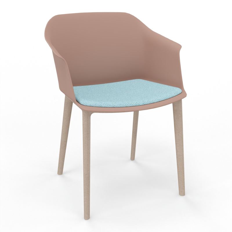 SCOTT FAUTEUIL+PLACET TISSU 4 PIEDS PP COQUE POLYPRO    PM W7 BF
