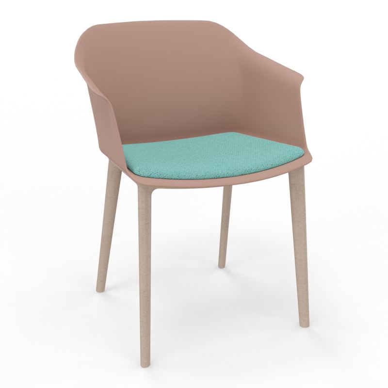 SCOTT FAUTEUIL+PLACET TISSU 4 PIEDS PP COQUE POLYPRO    PM W7 BG