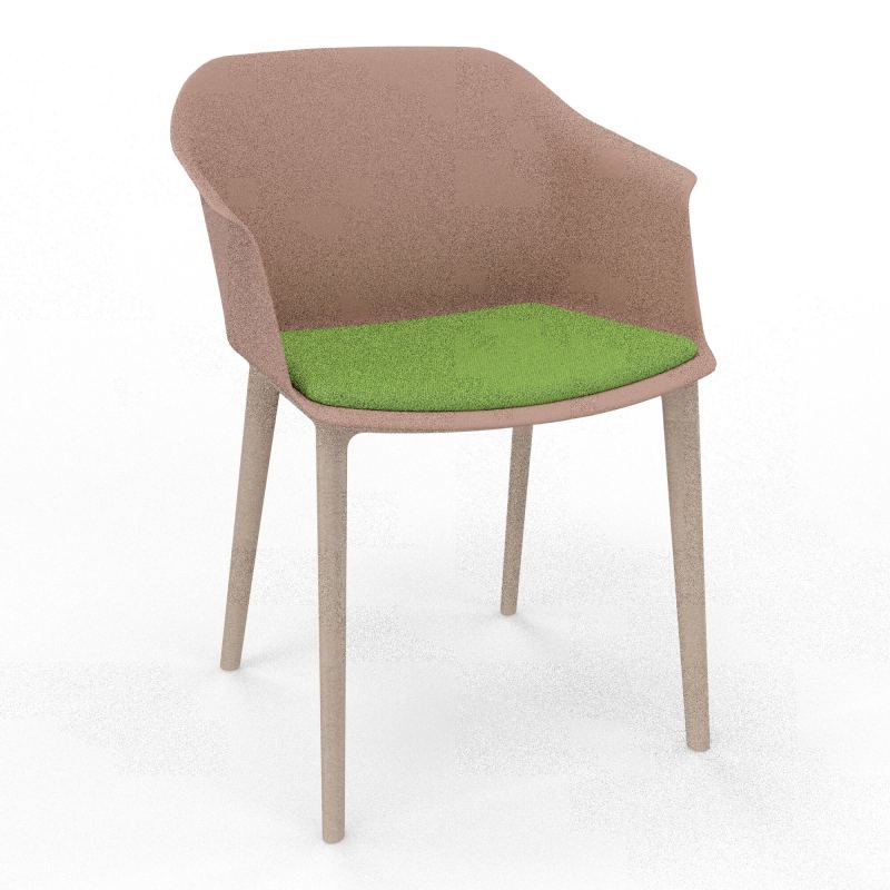 SCOTT FAUTEUIL+PLACET TISSU 4 PIEDS PP COQUE POLYPRO    PM W7 BK