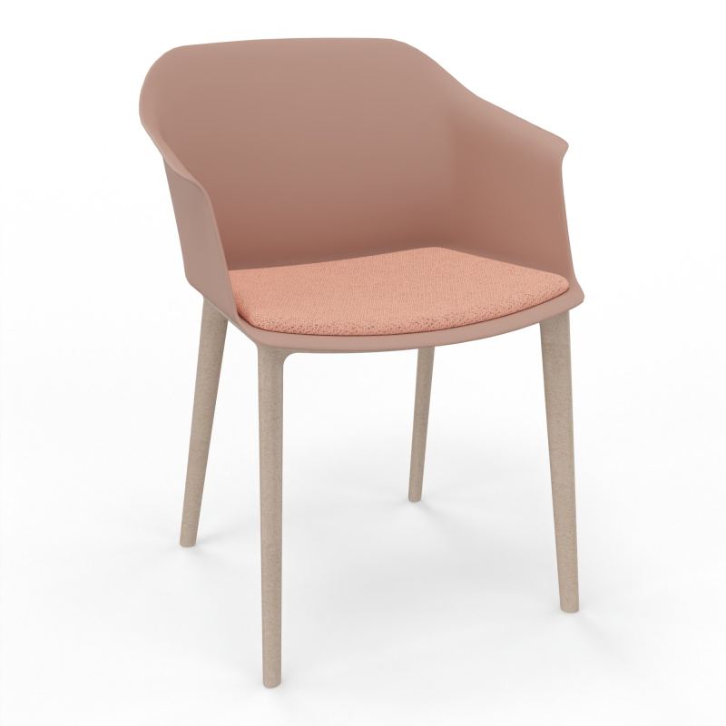 SCOTT FAUTEUIL+PLACET TISSU 4 PIEDS PP COQUE POLYPRO    PM W7 BL