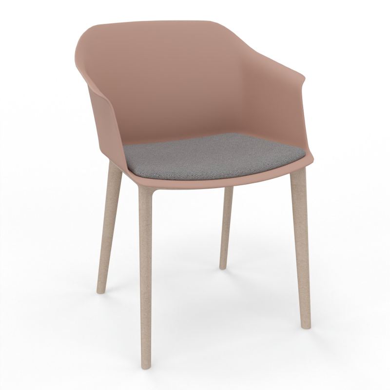 SCOTT FAUTEUIL+PLACET TISSU 4 PIEDS PP COQUE POLYPRO    PM W7 BN