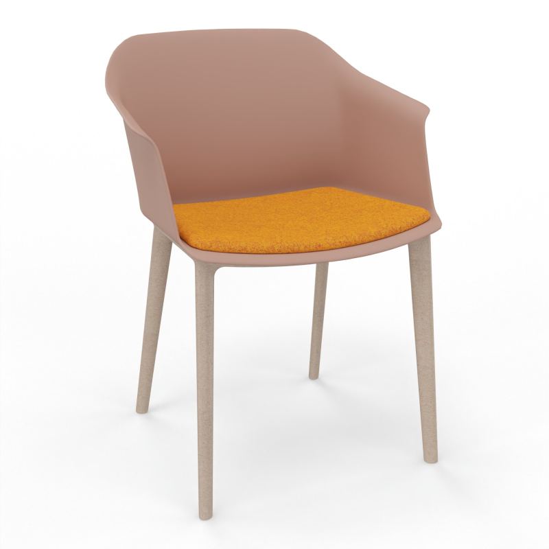 SCOTT FAUTEUIL+PLACET TISSU 4 PIEDS PP COQUE POLYPRO    PM W7 DI
