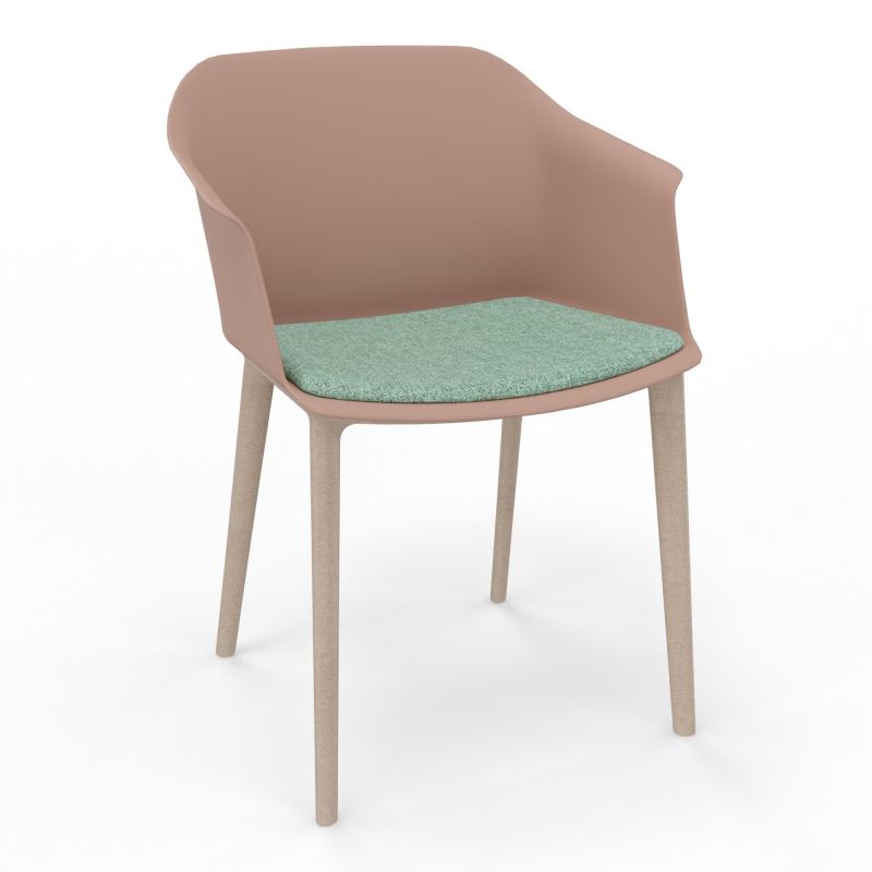 SCOTT FAUTEUIL+PLACET TISSU 4 PIEDS PP COQUE POLYPRO    PM W7 E7