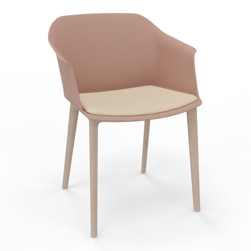 SCOTT FAUTEUIL+PLACET TISSU 4 PIEDS PP COQUE POLYPRO    PM W7 TL