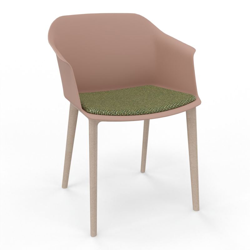 SCOTT FAUTEUIL+PLACET TISSU 4 PIEDS PP COQUE POLYPRO    PM W7 TU