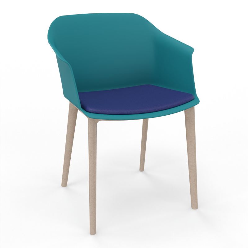 SCOTT FAUTEUIL+PLACET TISSU 4 PIEDS PP COQUE POLYPRO    PN W7 A3