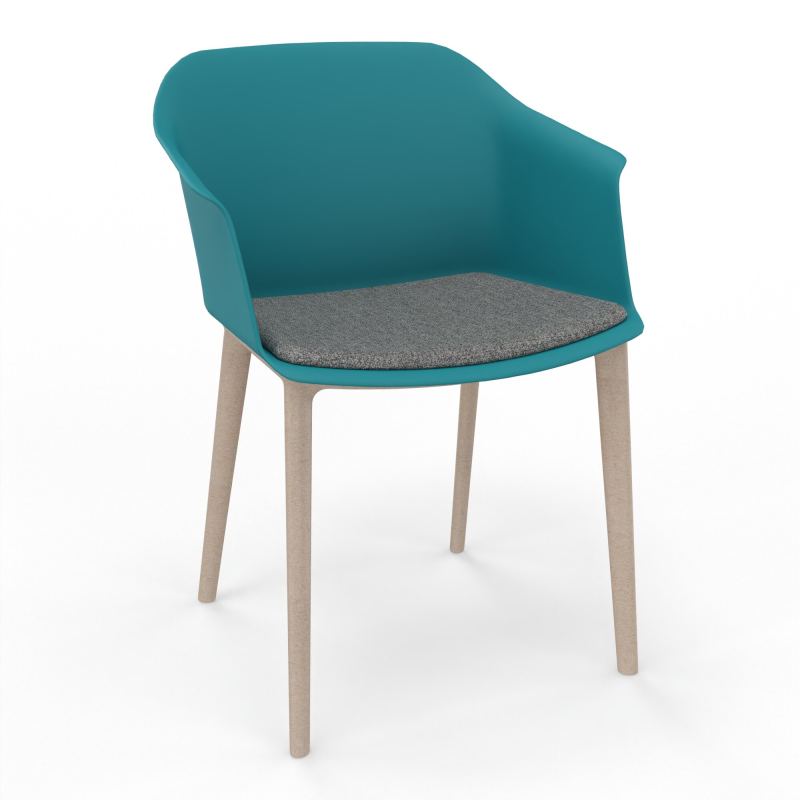 SCOTT FAUTEUIL+PLACET TISSU 4 PIEDS PP COQUE POLYPRO    PN W7 B1