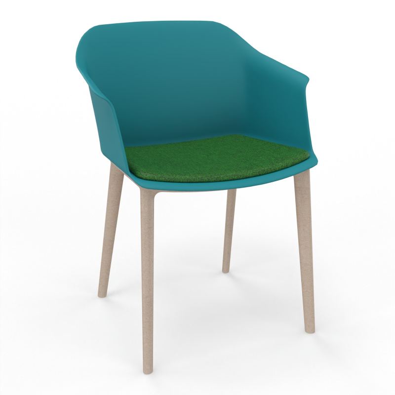 SCOTT FAUTEUIL+PLACET TISSU 4 PIEDS PP COQUE POLYPRO    PN W7 B2